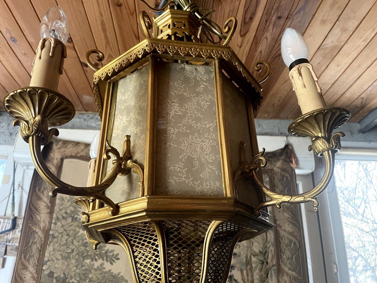 20th Century Gilt Bronze Chandelier-photo-3