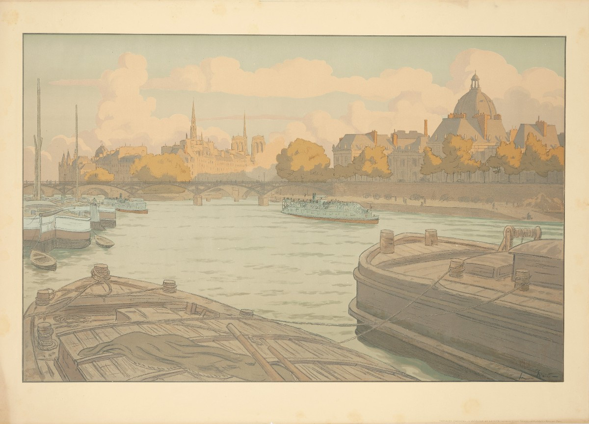 Original Color Lithograph: "the Institute And The City", 1900 - Henri Rivière (1864–1951)