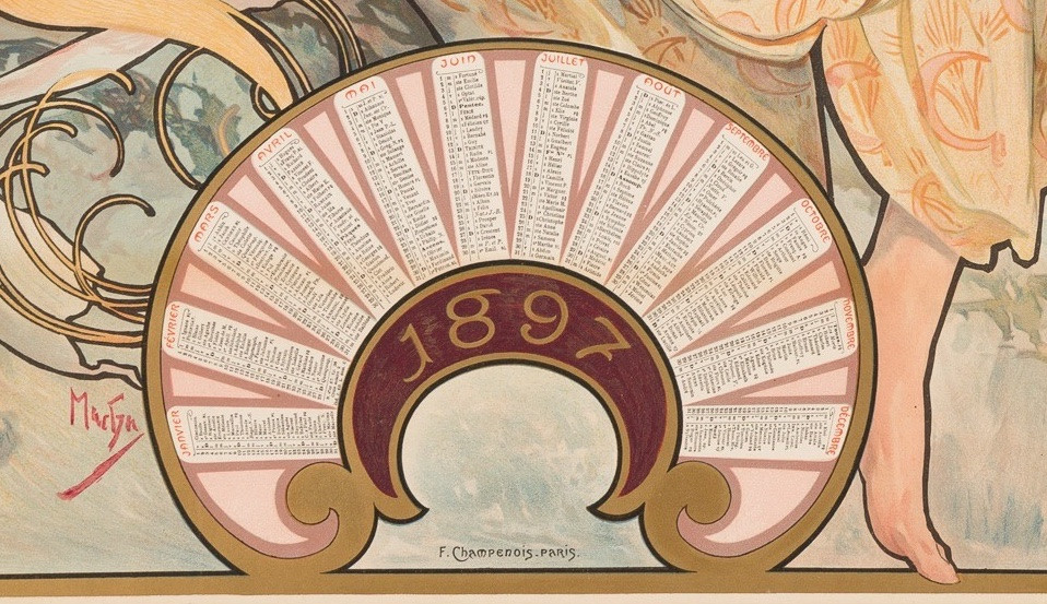 Mucha - Chromolithograph - Lu Biscuit Calendar Poster / Lefèvre-utile-photo-4