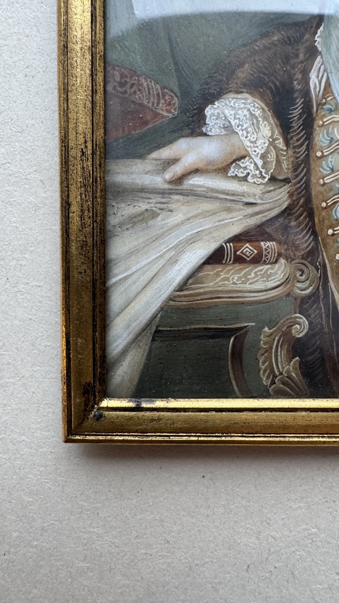 Miniature Portrait Of The Marquis De Marigny / Late 18th – Early 19th Century-photo-2