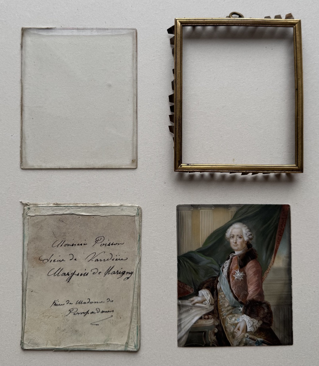 Miniature Portrait Of The Marquis De Marigny / Late 18th – Early 19th Century-photo-4
