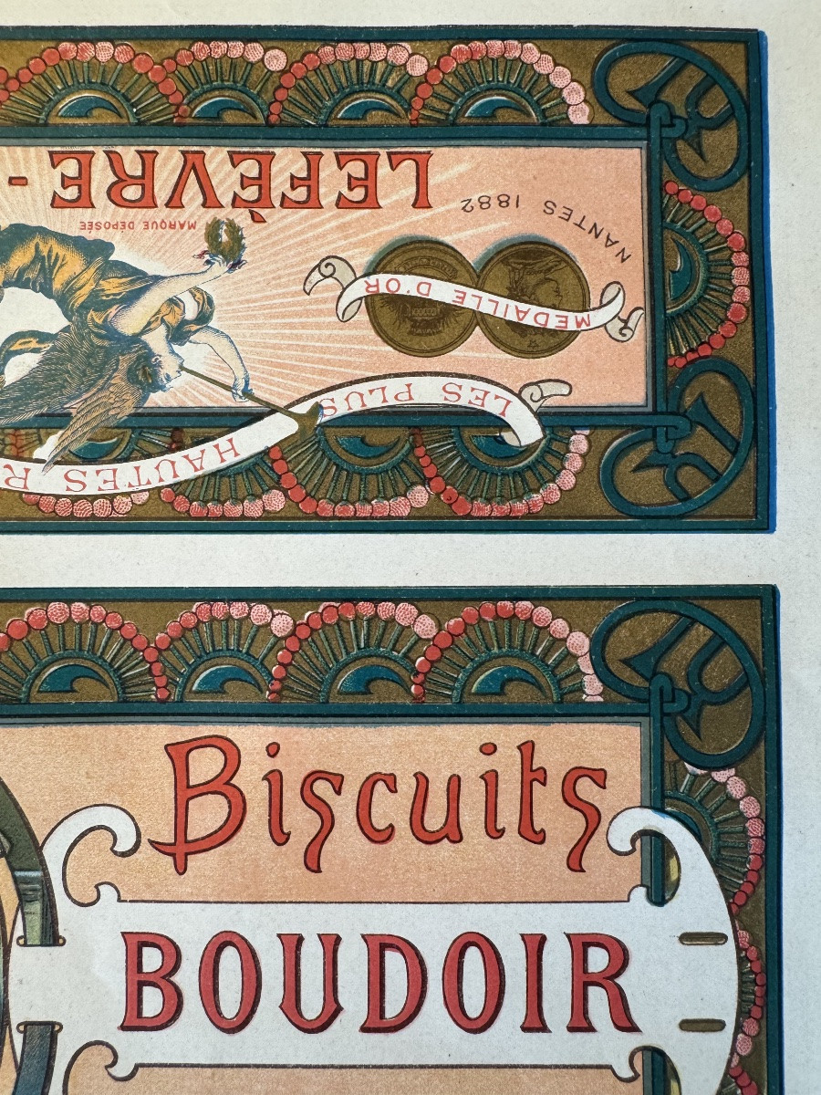 Mucha - Chromolithograph - Biscuit Tin Cover For “boudoir Biscuits”-photo-4