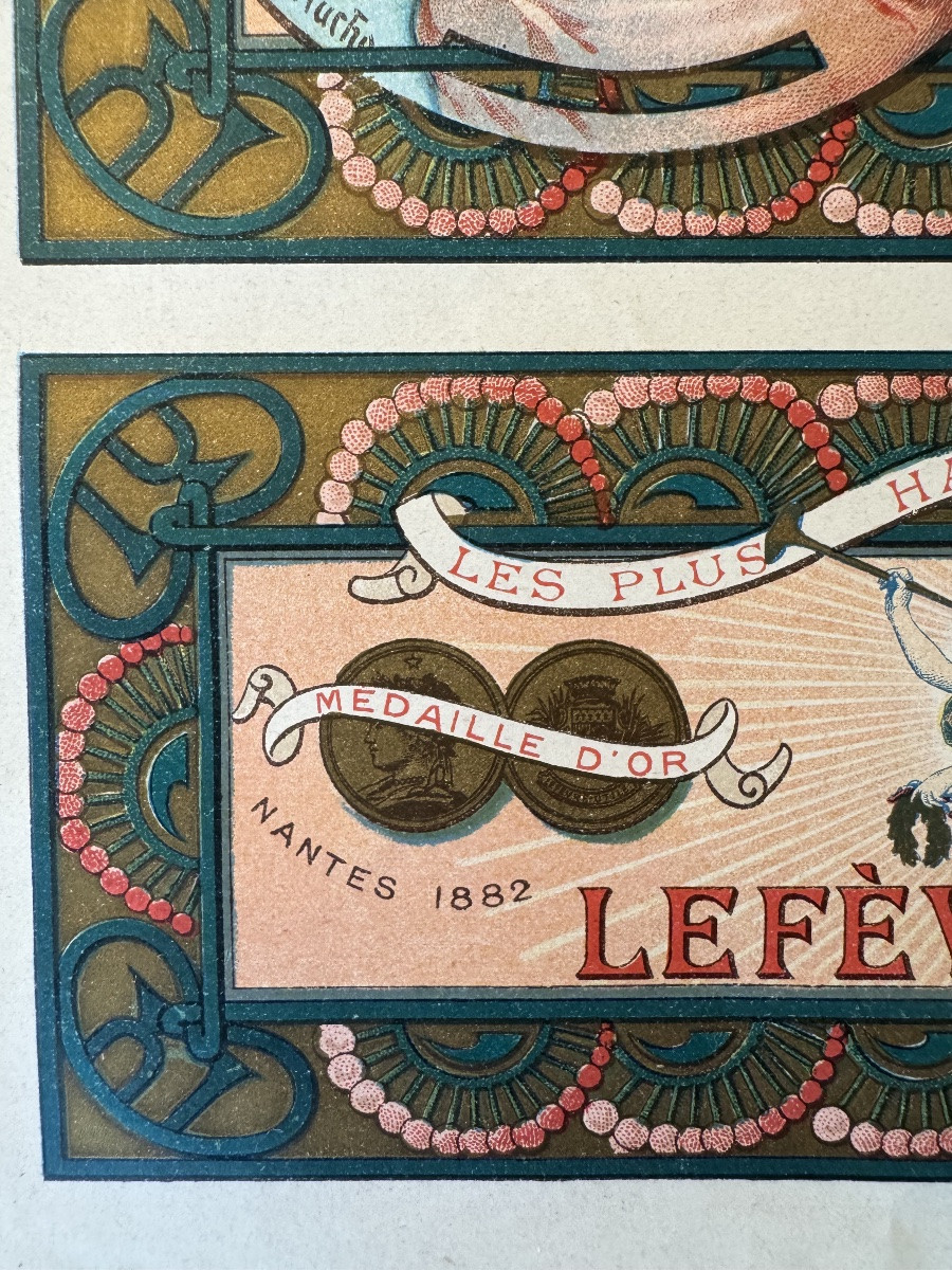 Mucha - Chromolithograph - Biscuit Tin Cover For “boudoir Biscuits”-photo-1