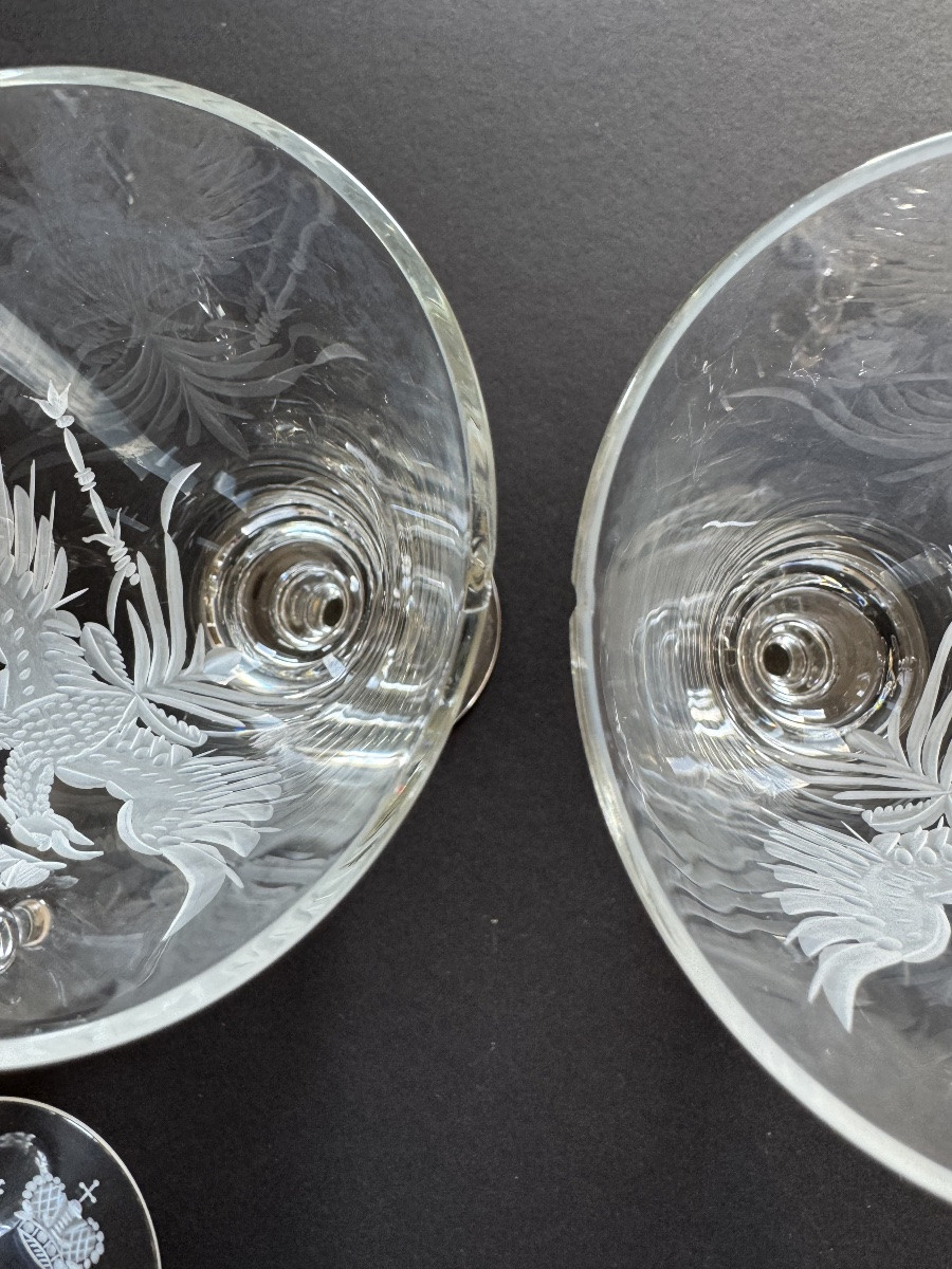 Important service de verres en cristal gravé aux armes impériales russes – Début XXe siècle-photo-5