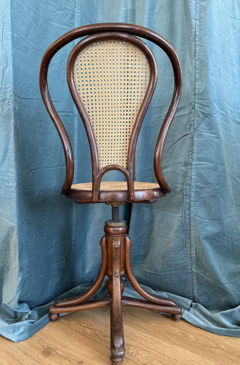 Chaise de bureau à système attribuée à Jacob Josef Kohn  – Vienne, fin XIXe siècle-photo-2