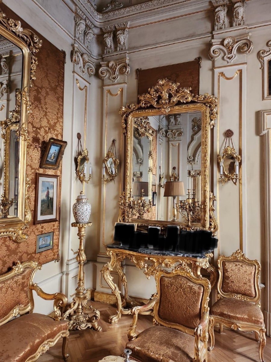 Superbe Salon En Bois Doré, Style Louis XV, XIXème Siècle -photo-2