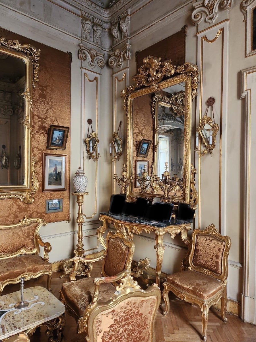 Superbe Salon En Bois Doré, Style Louis XV, XIXème Siècle -photo-5