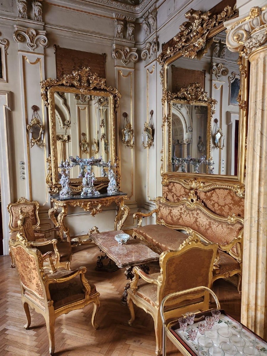 Superbe Salon En Bois Doré, Style Louis XV, XIXème Siècle -photo-8