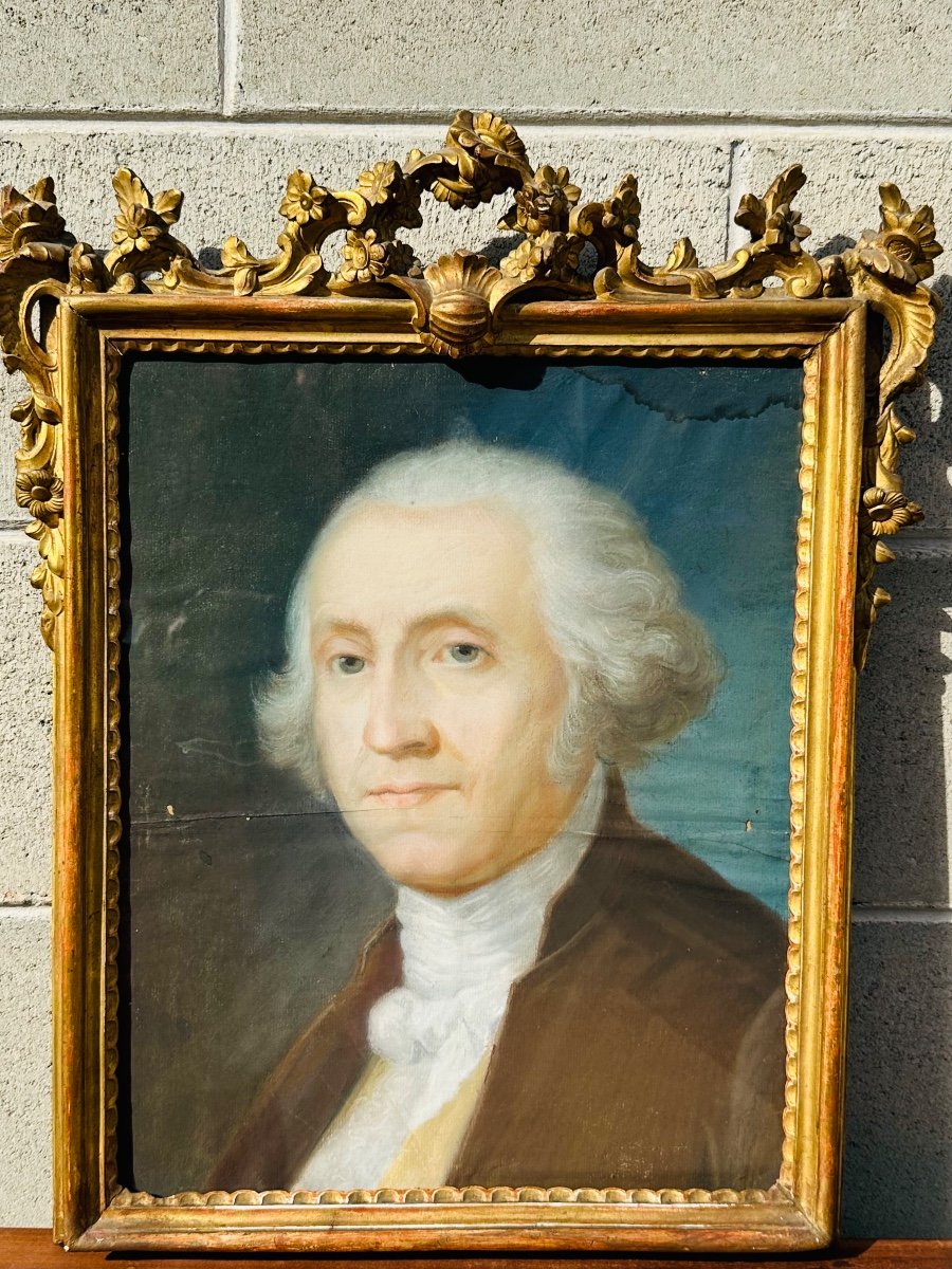 Portrait De George Washington, Pastel, XVIIIème Siècle -photo-2