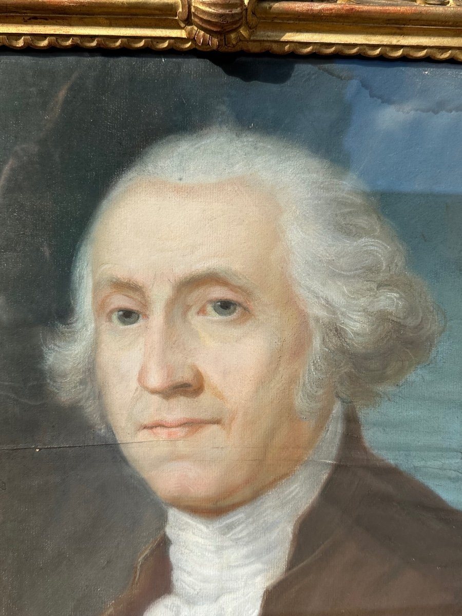 Portrait De George Washington, Pastel, XVIIIème Siècle -photo-3