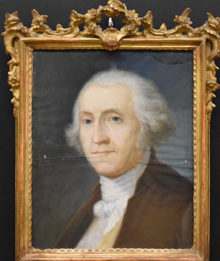 Portrait De George Washington, Pastel, XVIIIème Siècle 