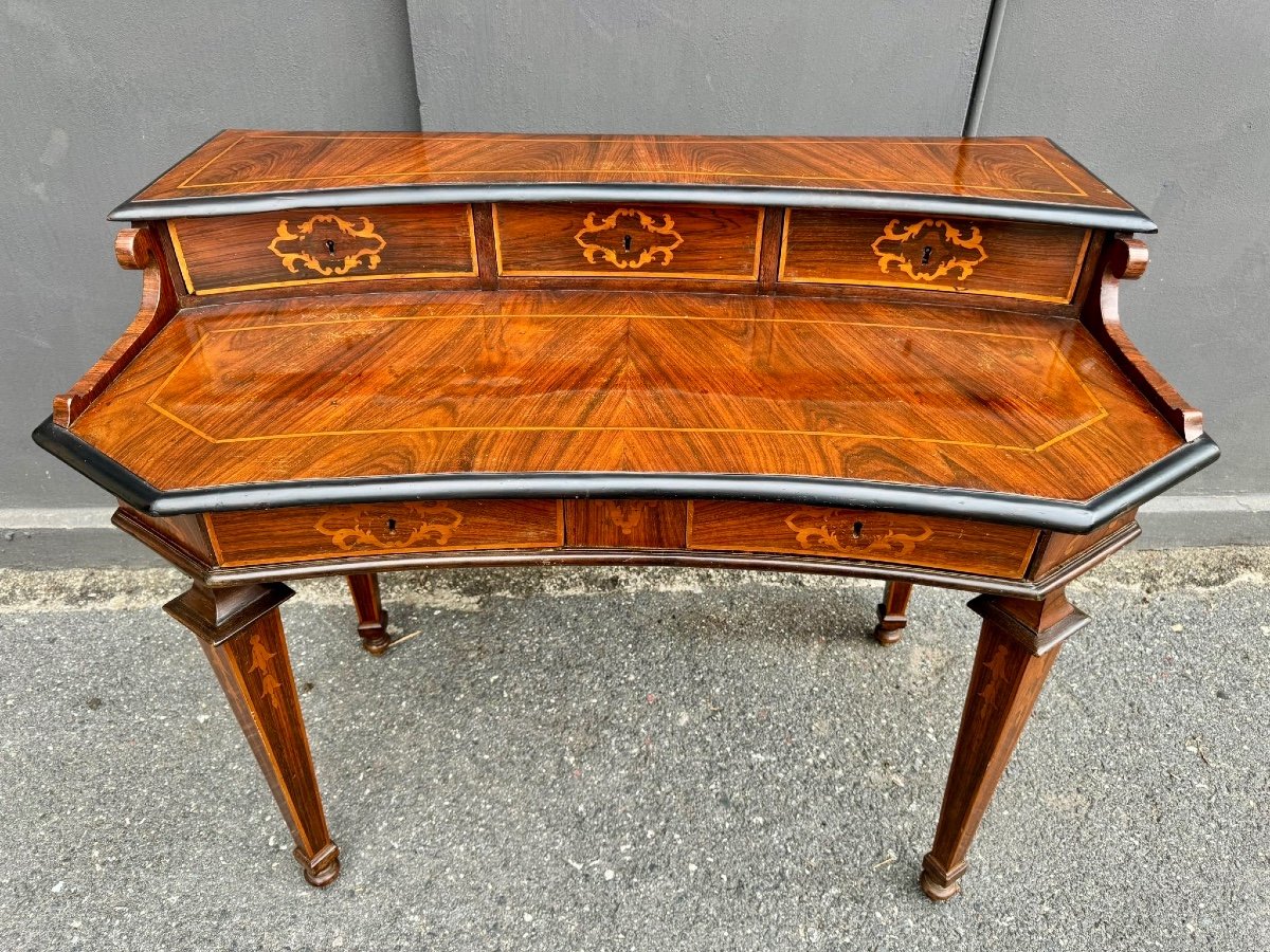 Marquetry Stepped Desk, Rome, 18th Century -photo-3