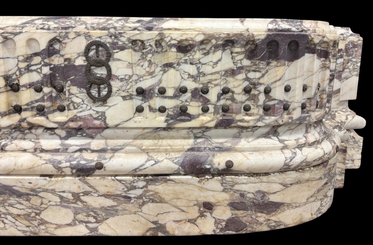 Jardinière In Breccia Marble From Serravezza, 19th Century -photo-2