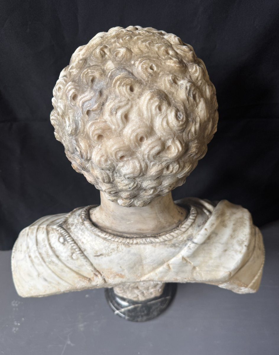 Marble Bust Of A Roman Emperor, 17th Century-photo-6