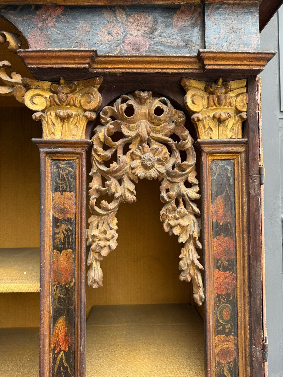 Cabinet Or Display Cabinet In Lacquered Wood And Natural Wood, 18th Century-photo-6
