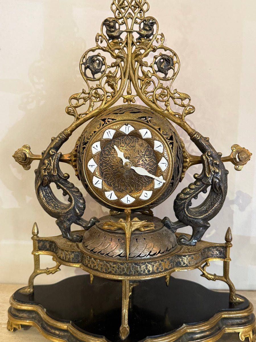 Geoffroy Dechaume & Maximilien Delafontaine - 19th Century "persian" Bronze Clock-photo-2