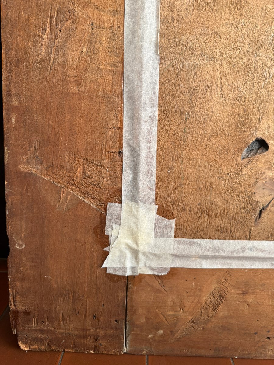 Cadre ancien En Bois Scupté et doré, Italie XVII° Siècle-photo-7