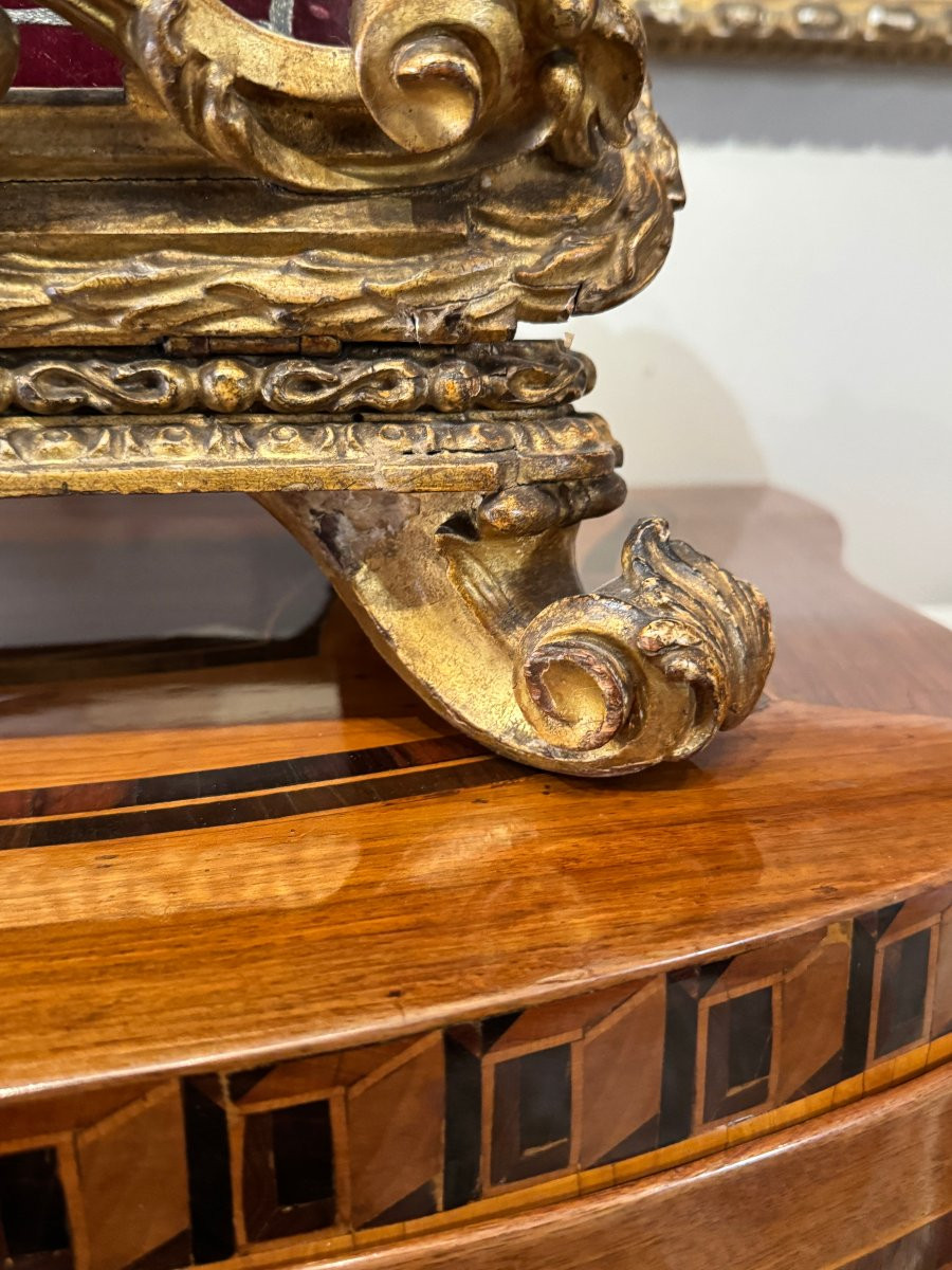 Carved And Gilded Wooden Lectern, Italy, Rome, Louis XIV Period-photo-4