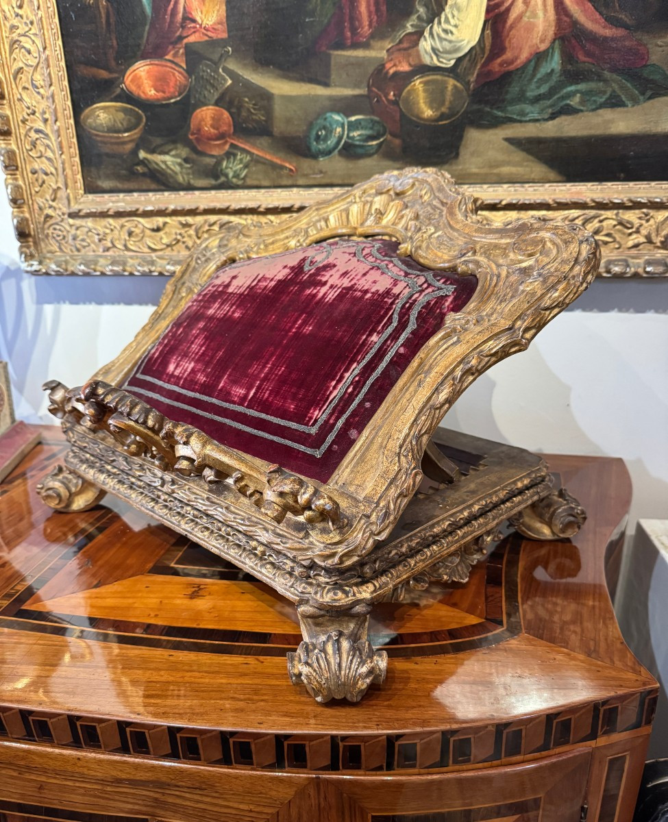 Carved And Gilded Wooden Lectern, Italy, Rome, Louis XIV Period