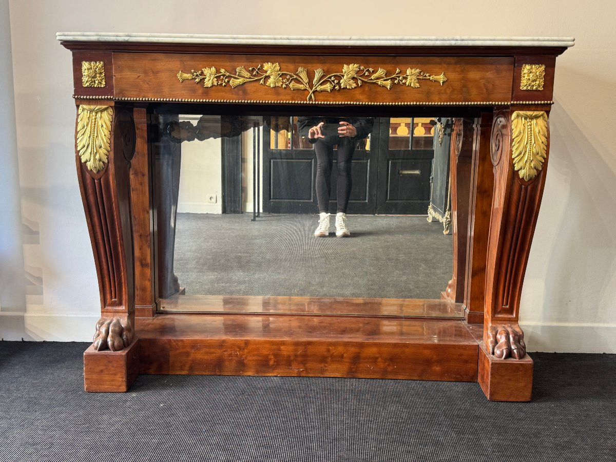 JACOB-DESMALTER - Console en acajou et bronze doré, XIX° siècle-photo-2