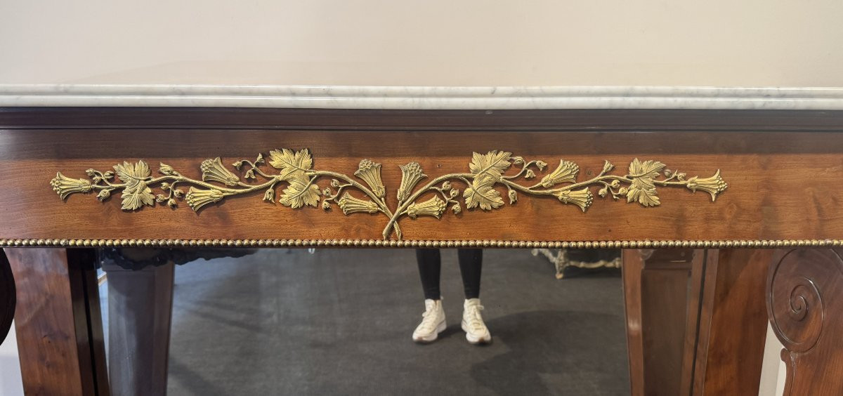 JACOB-DESMALTER - Console en acajou et bronze doré, XIX° siècle-photo-5