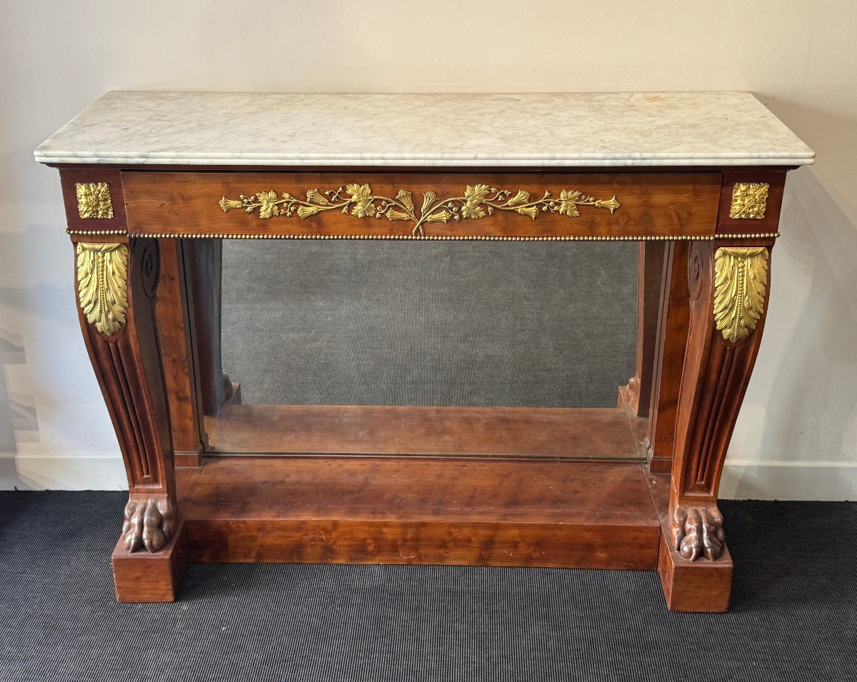 JACOB-DESMALTER - Console en acajou et bronze doré, XIX° siècle