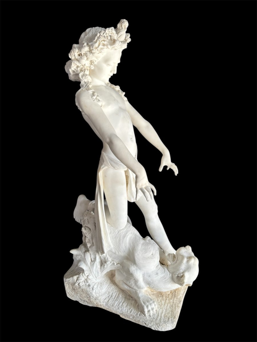 Importante sculpture en marbre blanc de Carrare, XIX° siècle-photo-1