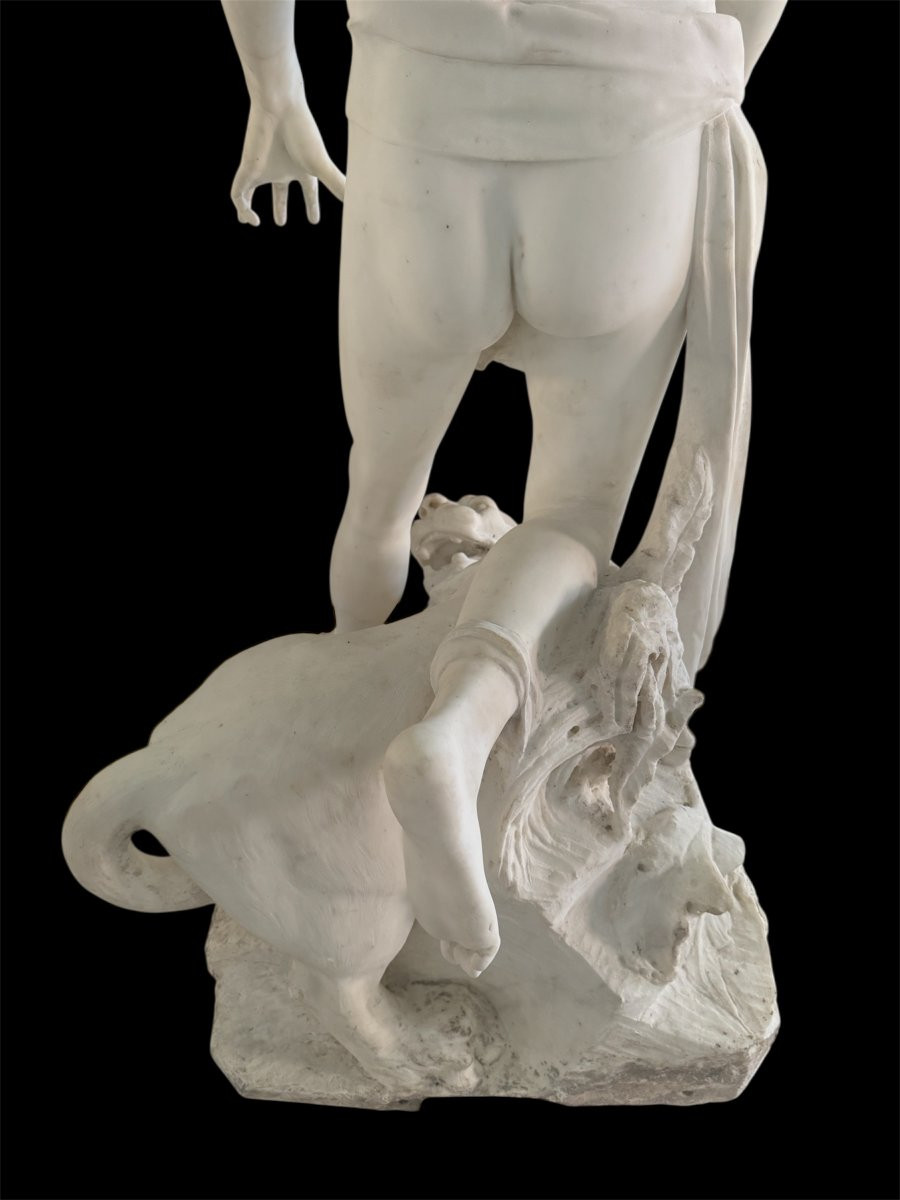 Importante sculpture en marbre blanc de Carrare, XIX° siècle-photo-8