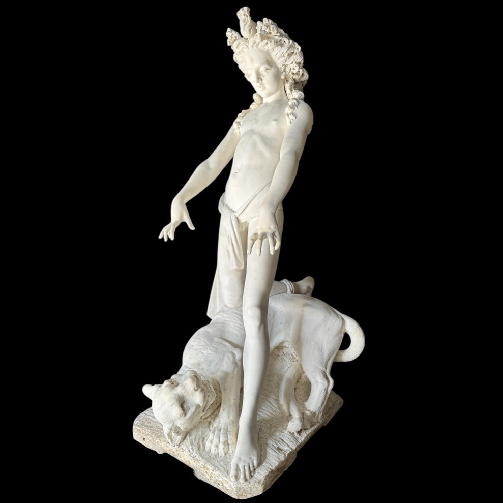 Importante sculpture en marbre blanc de Carrare, XIX° siècle