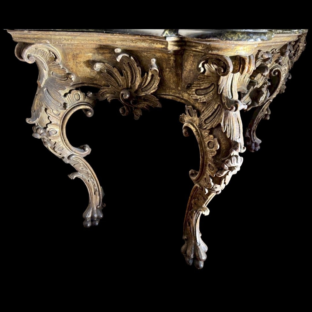 Pair Of Large Giltwood Consoles, Italy, 18th Century-photo-4