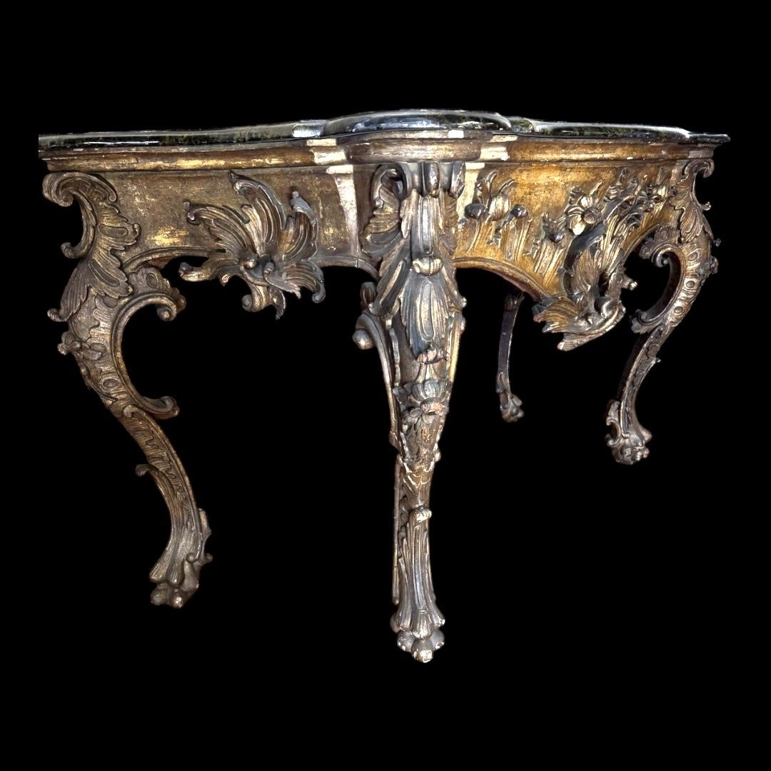 Pair Of Large Giltwood Consoles, Italy, 18th Century-photo-2