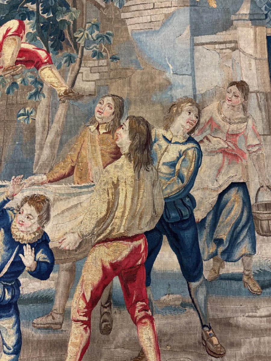 Grande tapisserie d'Aubusson XVIII° siècle-photo-3