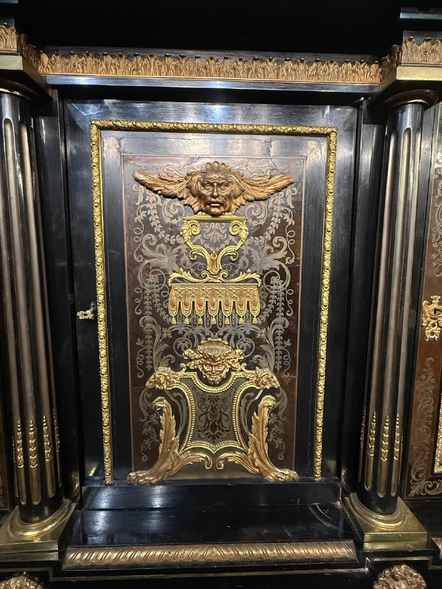 Important meuble d'appui en marqueterie Boulle,  XIX° siècle -photo-3