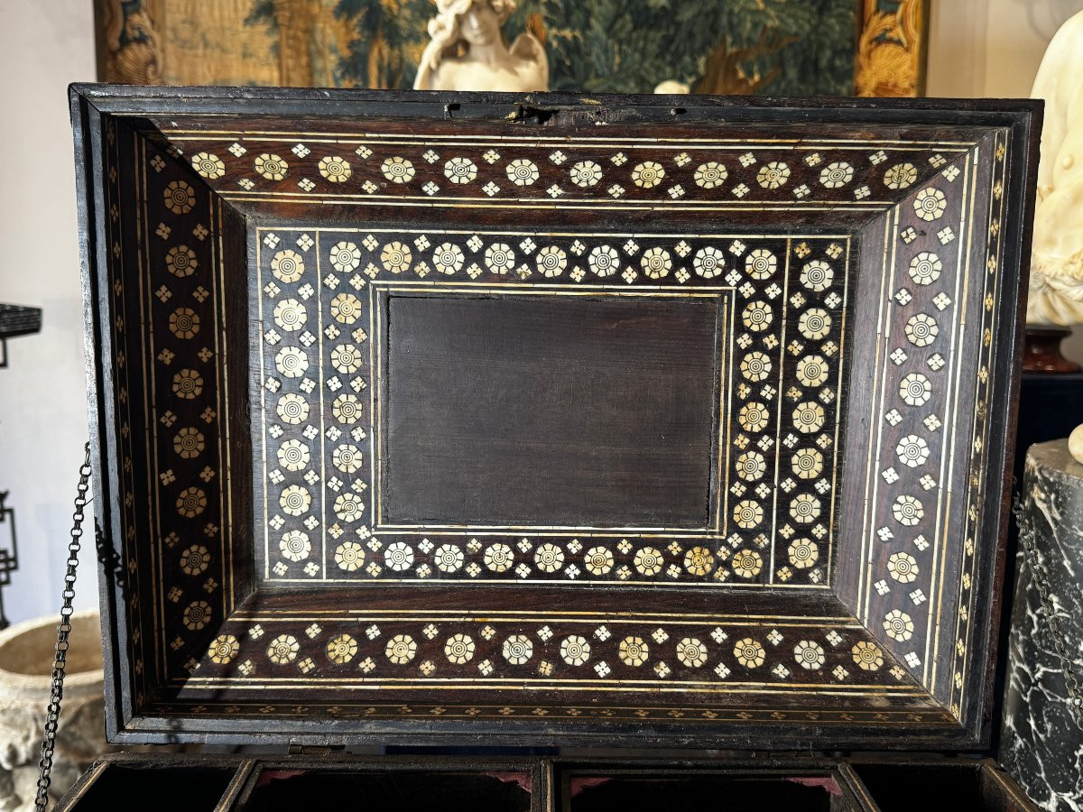 Indo-portuguese Bone Marquetry Box - 17th Century-photo-5