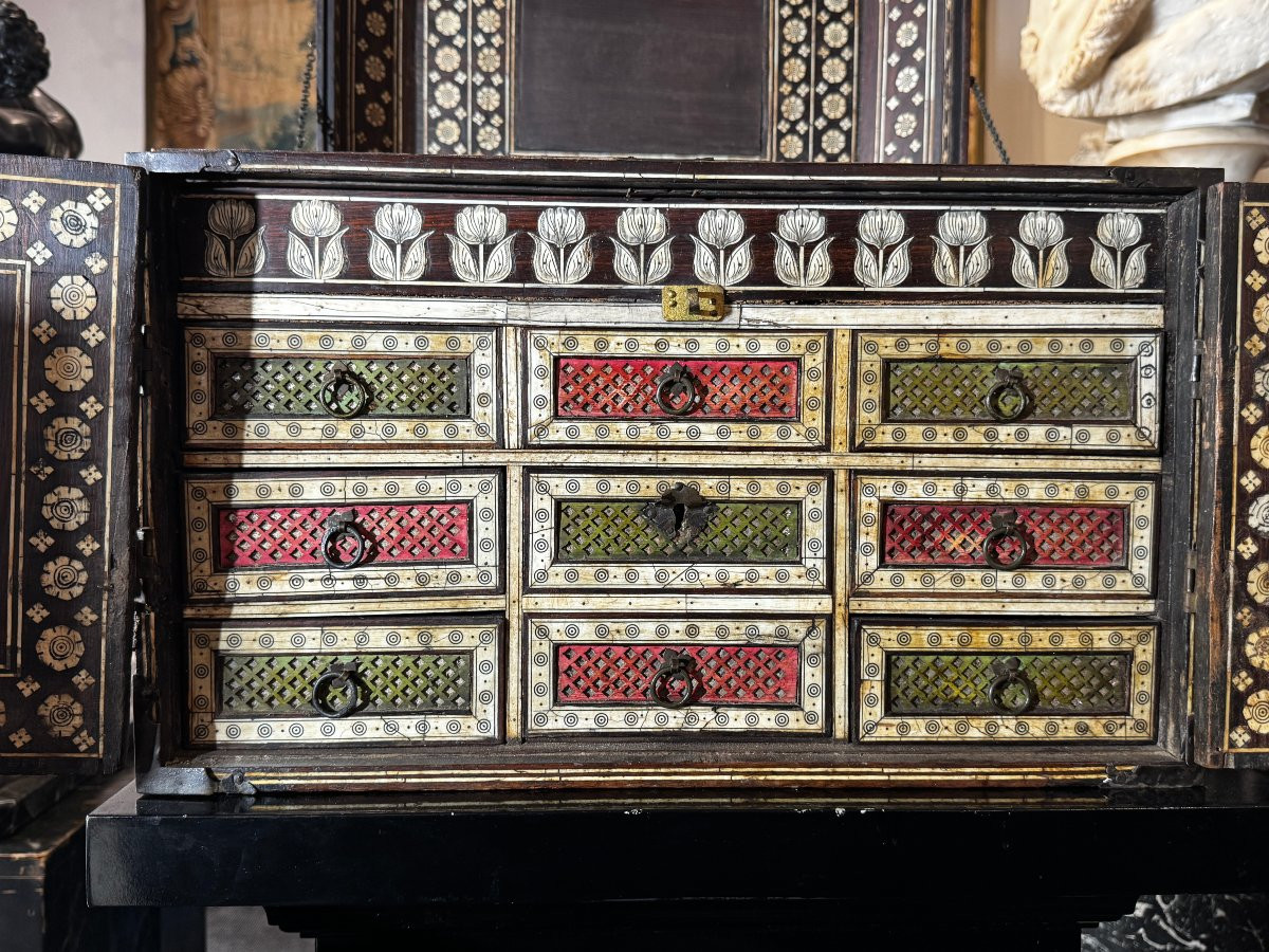 Indo-portuguese Bone Marquetry Box - 17th Century-photo-7