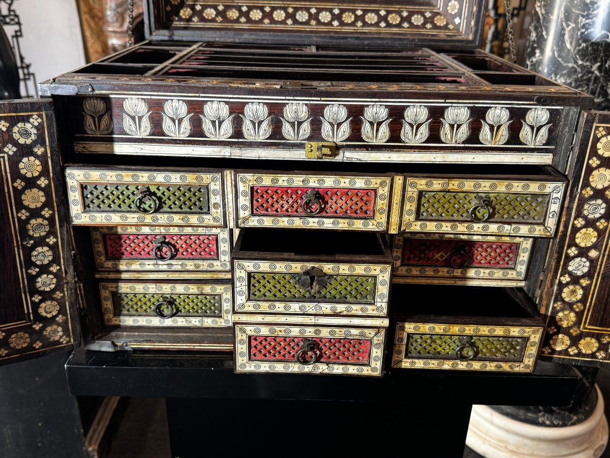 Indo-portuguese Bone Marquetry Box - 17th Century-photo-8