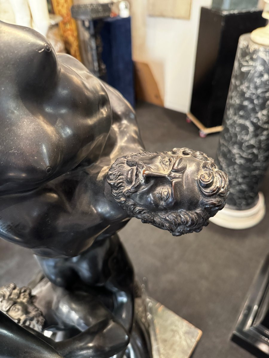 Large Patinated Bronze Sculpture Representing "l "enlèvement Des Sabines", Early 20th Century-photo-1