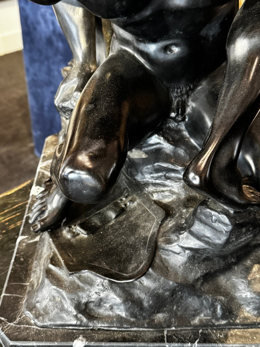 Large Patinated Bronze Sculpture Representing "l "enlèvement Des Sabines", Early 20th Century-photo-3