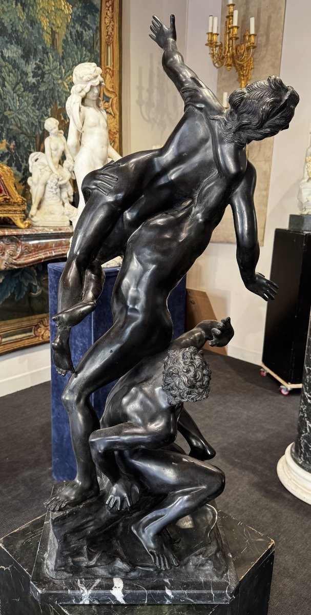 Large Patinated Bronze Sculpture Representing "l "enlèvement Des Sabines", Early 20th Century-photo-8