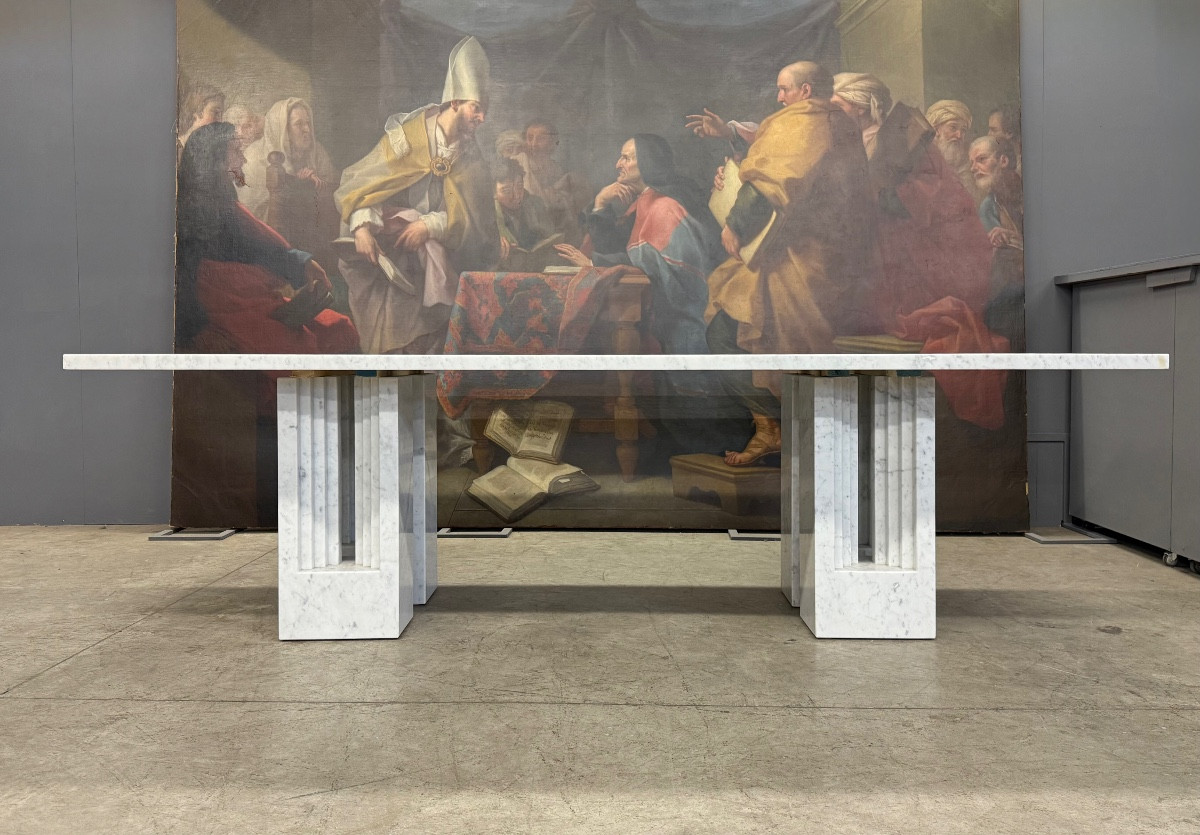 Table DELFI 260 en marbre par Carlo Scarpa & Marcel Breuer-photo-2