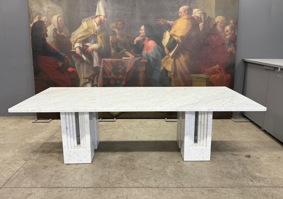 Table DELFI 260 en marbre par Carlo Scarpa & Marcel Breuer