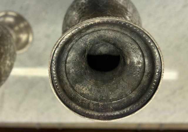 Large Pair Of Chased Silver Vases, Iran, Early 20th Century-photo-7