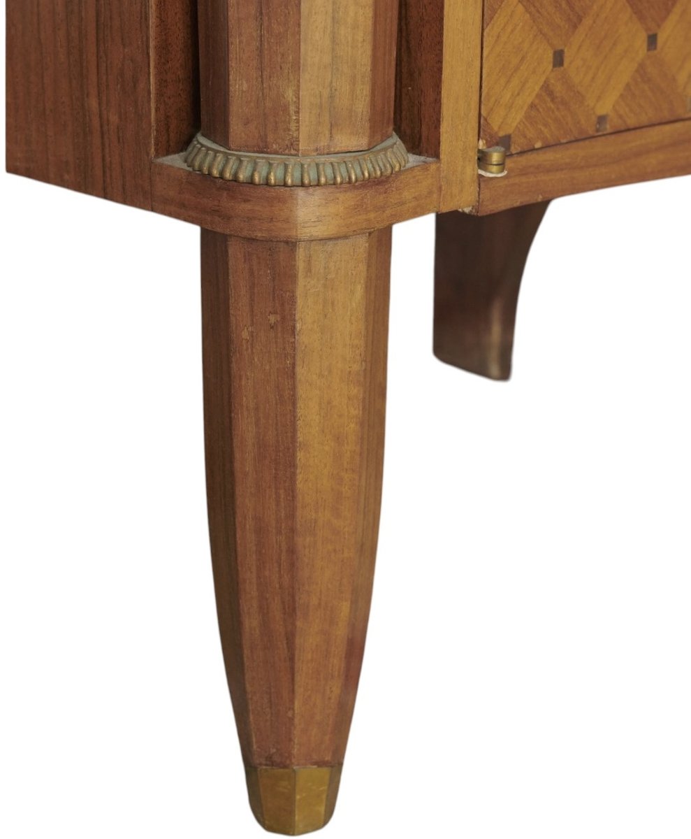 LELEU Jules (1883-1961) - Important meuble bar en noyer et nacre, XX° siècle -photo-3
