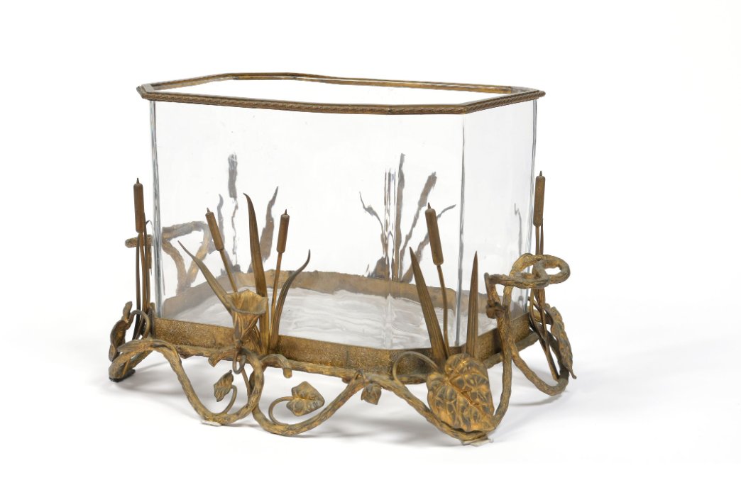 Aquarium en cristal et bronze doré, époque Napoléon III, fin XIX° siècle-photo-4