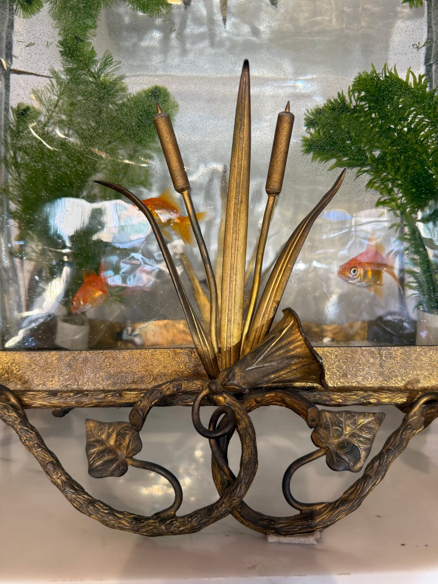Aquarium en cristal et bronze doré, époque Napoléon III, fin XIX° siècle-photo-6