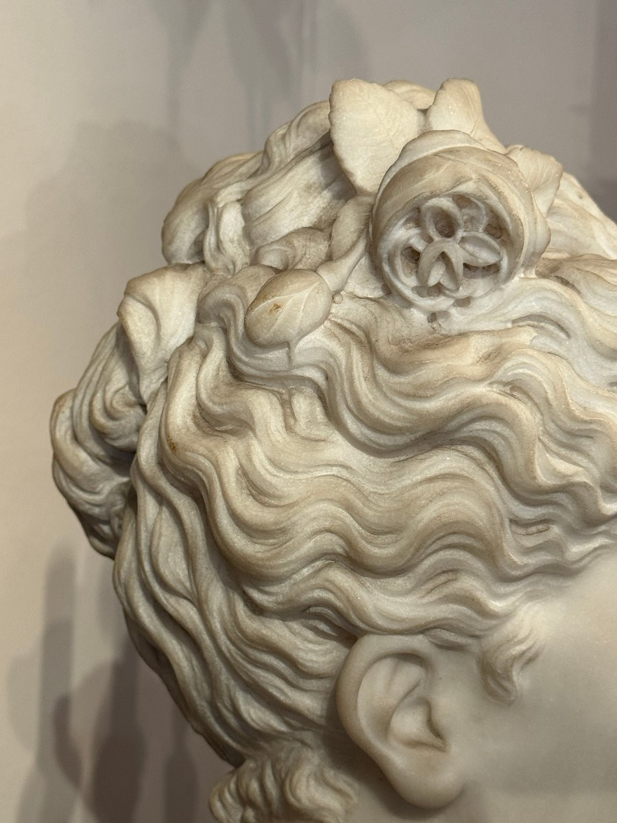 LANZIROTTI Antonio Giovanni (1839-1911) - Grand buste en marbre blanc, XIX° siècle-photo-7