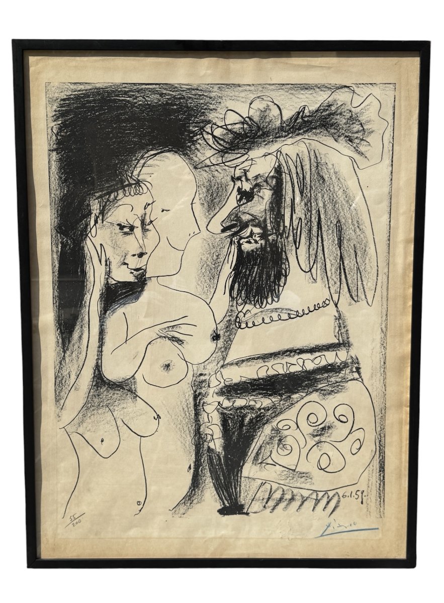 Pablo Picasso (1881–1973) -  "the Old King," Lithograph, 1959
