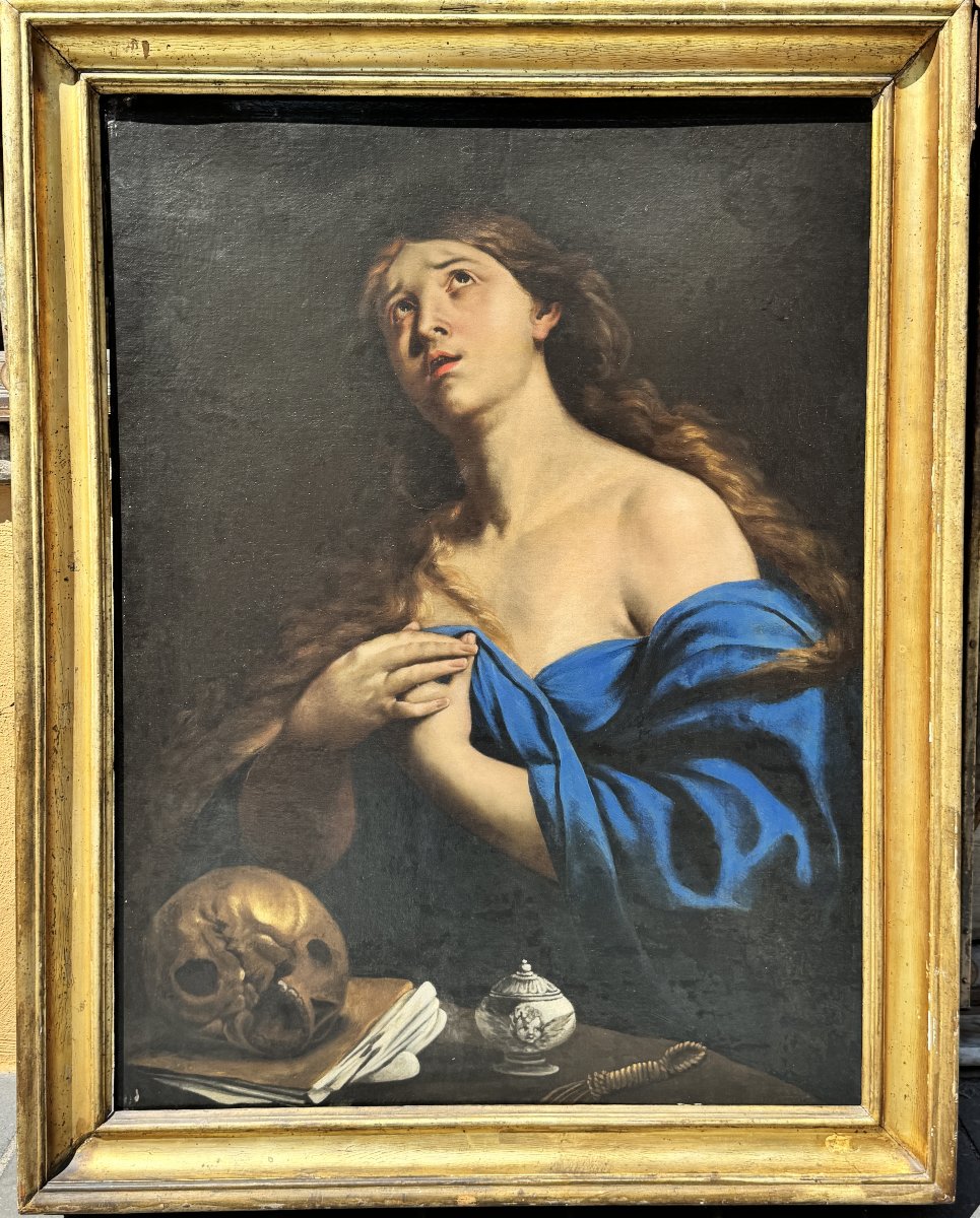 Andrea VACCARO (Naples, 1604-1670) - "Santa Maria Maddalena penitente" Huile sur toile - XVII°-photo-2