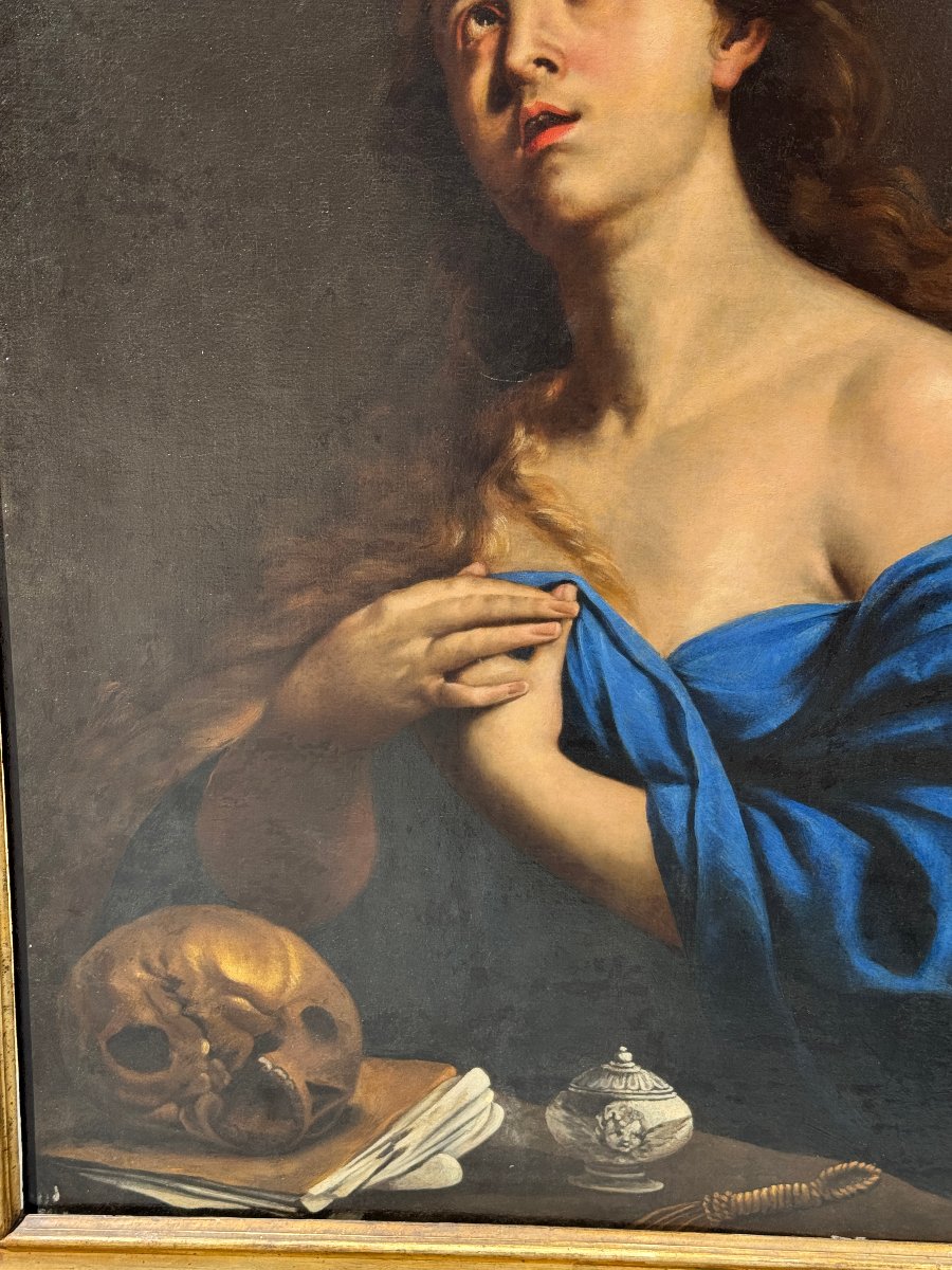 Andrea VACCARO (Naples, 1604-1670) - "Santa Maria Maddalena penitente" Huile sur toile - XVII°-photo-2
