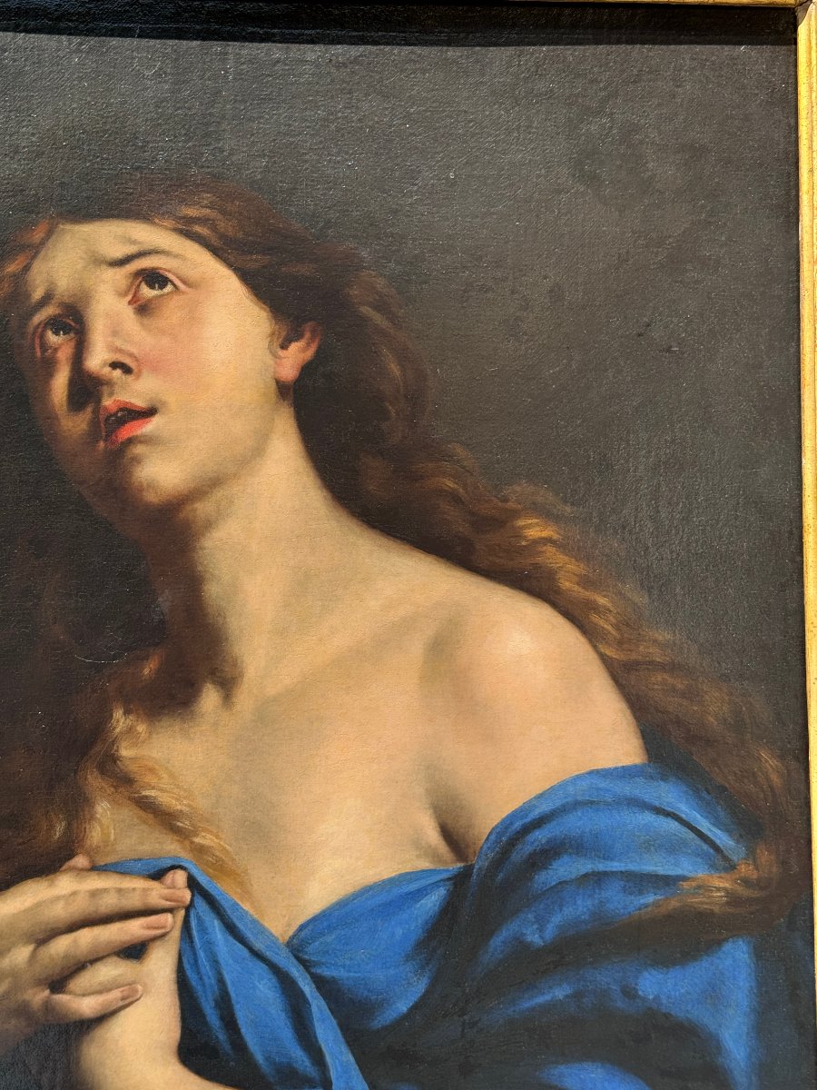 Andrea VACCARO (Naples, 1604-1670) - "Santa Maria Maddalena penitente" Huile sur toile - XVII°-photo-4